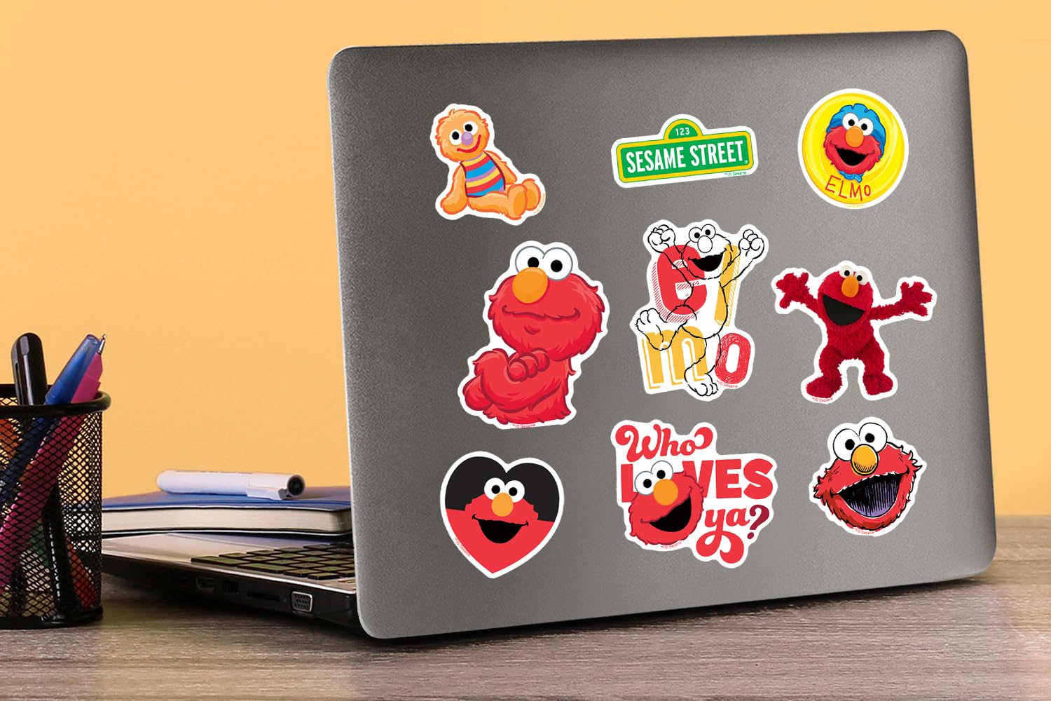 Amazon.com: Sesame Street Elmo 100ct Vinyl Large Deluxe Stickers